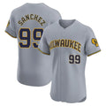 Fenge M.Brewers #99 Gary Sanchez Player Gray Home Limited Elite Stitched Jerseys