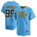 Fenge M.Brewers #99 Gary Sanchez Player Light Blue City Connect Home Limited Stitched Jerseys