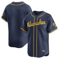 Fenge M.Brewers Blank Player Navy Home Limited Stitched Jerseys