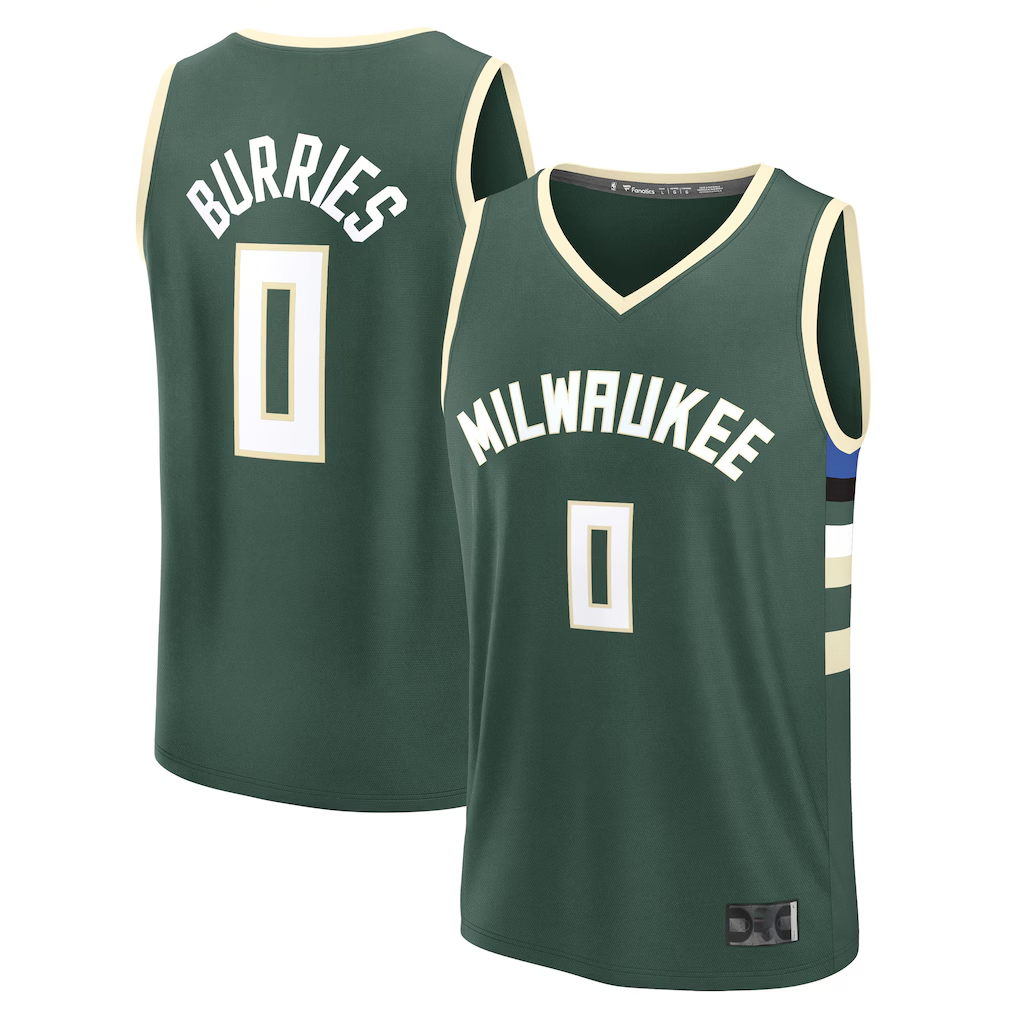 Fenge M.Bucks #0 Brayden Burries Green 2026  Draft First Round Pick Fast Break Jerseys - Icon Edition