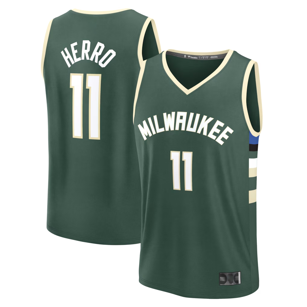 Fenge M.Bucks #11 Tyler Herro Hunter Green Fast Break Replica Jerseys - Icon Edition