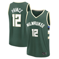 Fenge M.Bucks #12 Taurean Prince Hunter Green Fast Break Replica Player Jerseys - Icon Edition