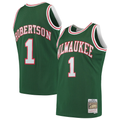 Fenge M.Bucks #1 Oscar Robertson Mitchell & Ness Green 197172 Hardwood Classics Swingman Jerseys