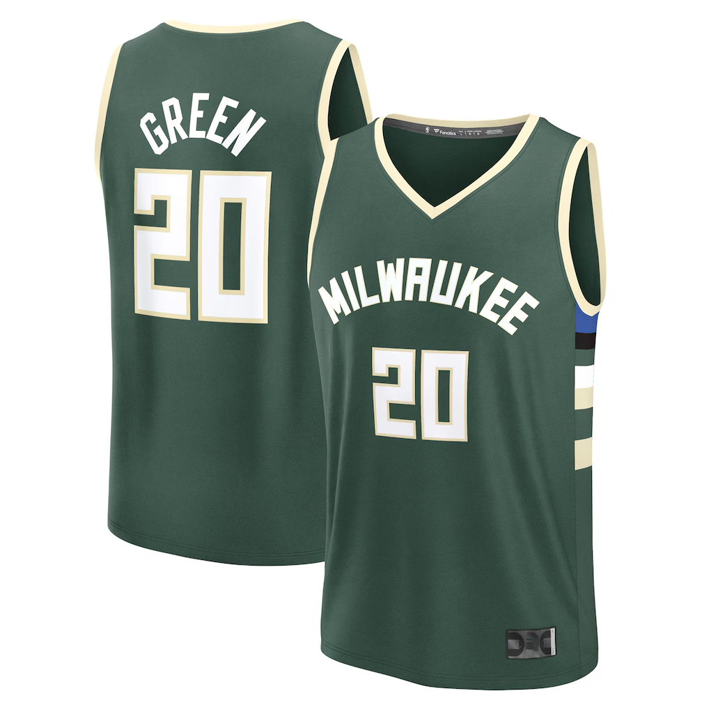 Fenge M.Bucks #20 A.J. Green Hunter Green Fast Break Replica Player Jerseys - Icon Edition