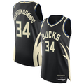 Fenge M.Bucks #34 Giannis Antetokounmpo Black Authentic Player Jerseys - Statement Edition