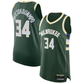Fenge M.Bucks #34 Giannis Antetokounmpo Hunter Green Authentic Jerseys - Icon Edition