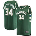 Fenge M.Bucks #34 Giannis Antetokounmpo Hunter Green Big & Tall Fast Break Player Jerseys - Icon Edition