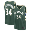 Fenge M.Bucks #34 Giannis Antetokounmpo Hunter Green Fast Break Replica Player Jerseys - Icon Edition
