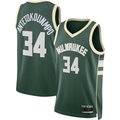 Fenge M.Bucks #34 Giannis Antetokounmpo Hunter Green Swingman Jerseys - Icon Edition