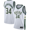 Fenge M.Bucks #34 Giannis Antetokounmpo White Swingman Jerseys - Association Edition