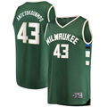 Fenge M.Bucks #43 Thanasis Antetokounmpo Hunter Green Fast Break Replica Player Jerseys - Icon Edition