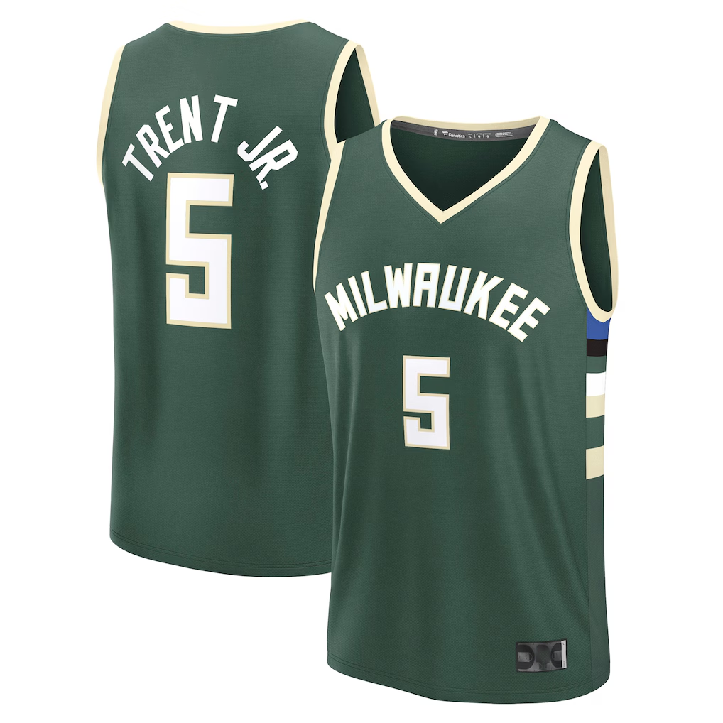 Fenge M.Bucks #5 Gary Trent Jr. Hunter Green Fast Break Replica Player Jerseys - Icon Edition