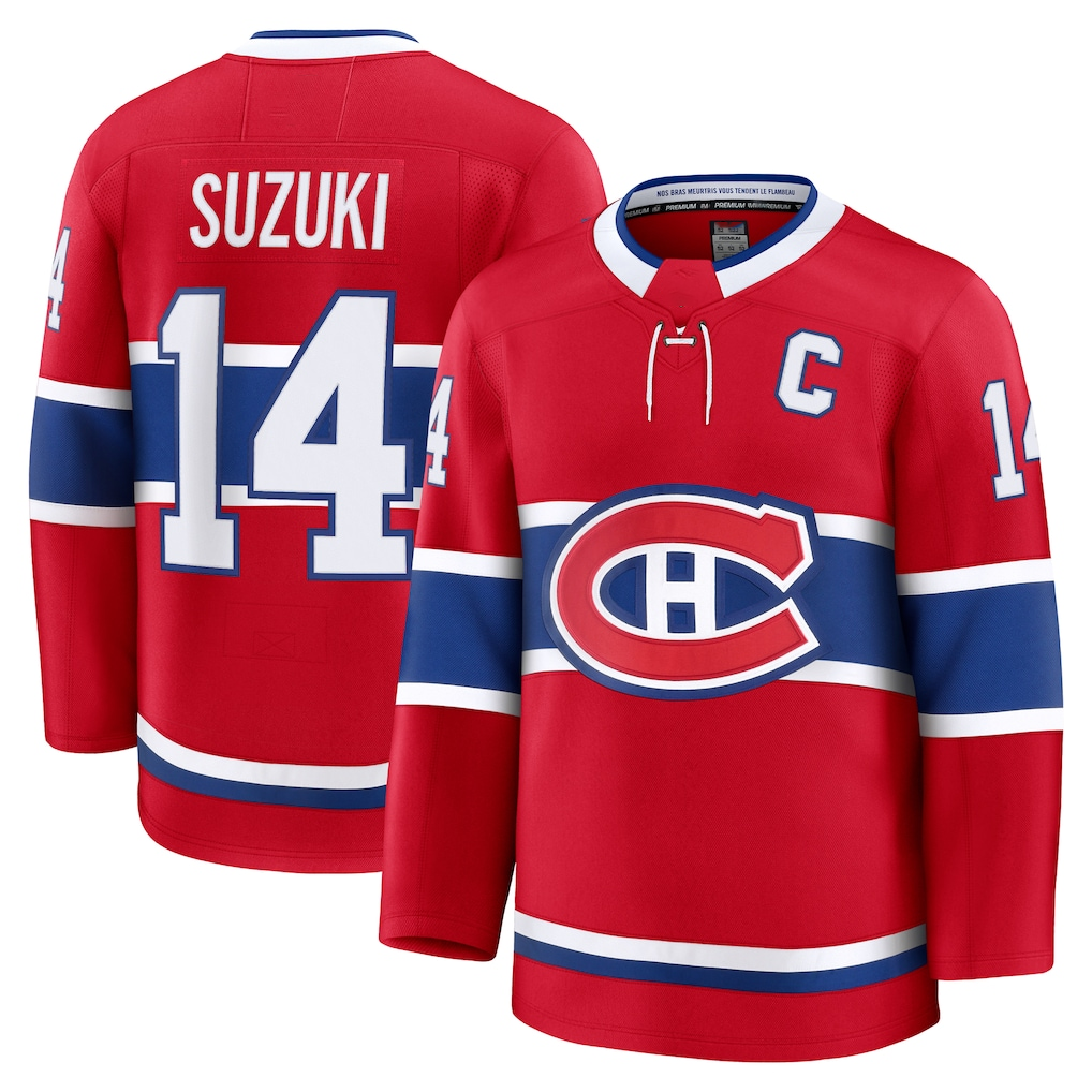 Fenge M.Canadiens #14 Nick Suzuki Red Home Premium Jerseys