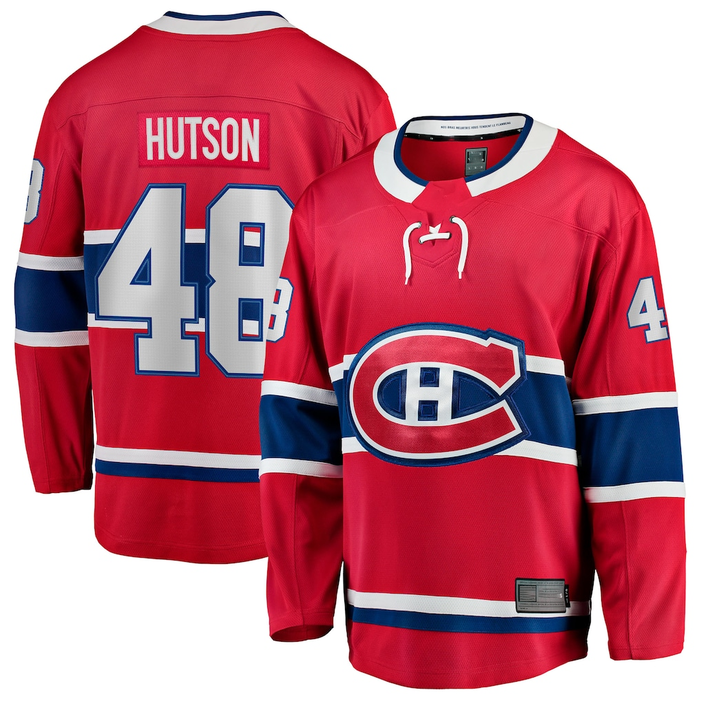 Fenge M.Canadiens #48 Lane Hutson Red Home Breakaway Jerseys