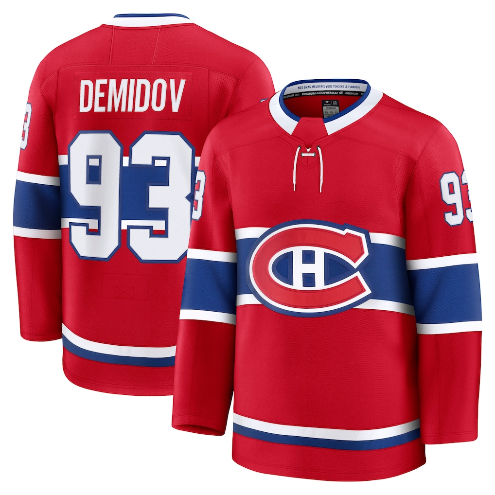 Fenge M.Canadiens #93 Ivan Demidov Red Home Premium Jerseys