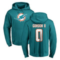 Fenge M.Dolphins #0 Ollie Gordon II Player Aqua LOGO Pullover Hoodies Limited Stitched Jerseys