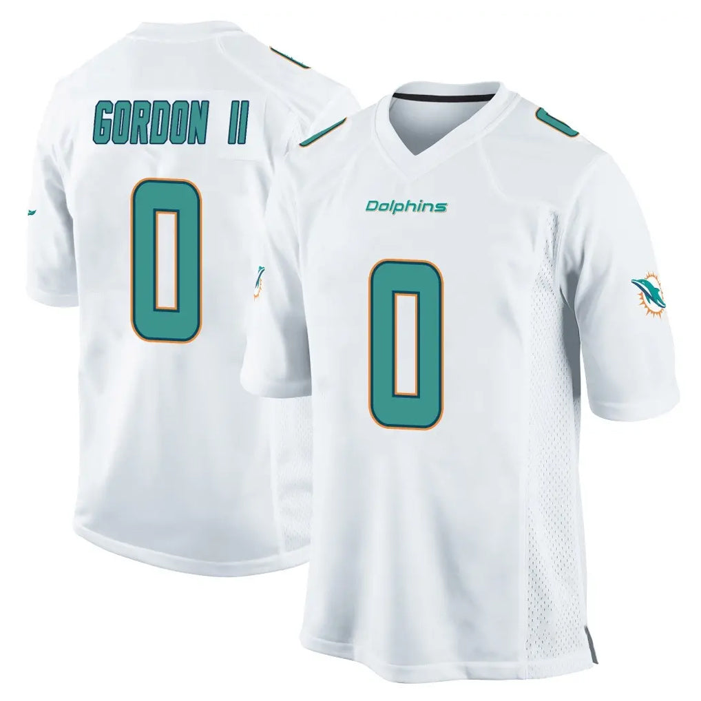 Fenge M.Dolphins #0 Ollie Gordon II Player White Home Game Stitched Jerseys