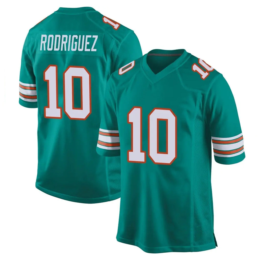Fenge M.Dolphins #10 Jacob Rodriguez Player Aqua Alternate Home Game Stitched Jerseys