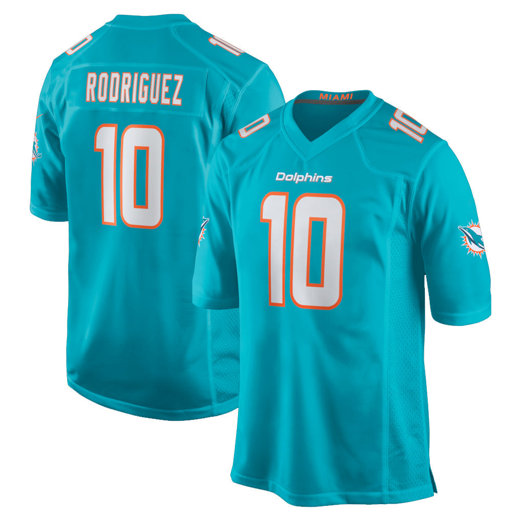 Fenge M.Dolphins #10 Jacob Rodriguez Player Aqua Home Game Stitched Jerseys