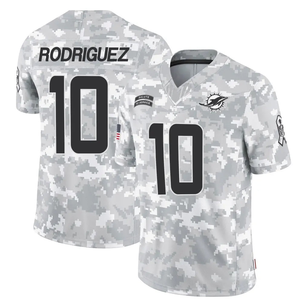 Fenge M.Dolphins #10 Jacob Rodriguez Player Arctic Camo Salute To Service Limited Game Stitched Jerseys