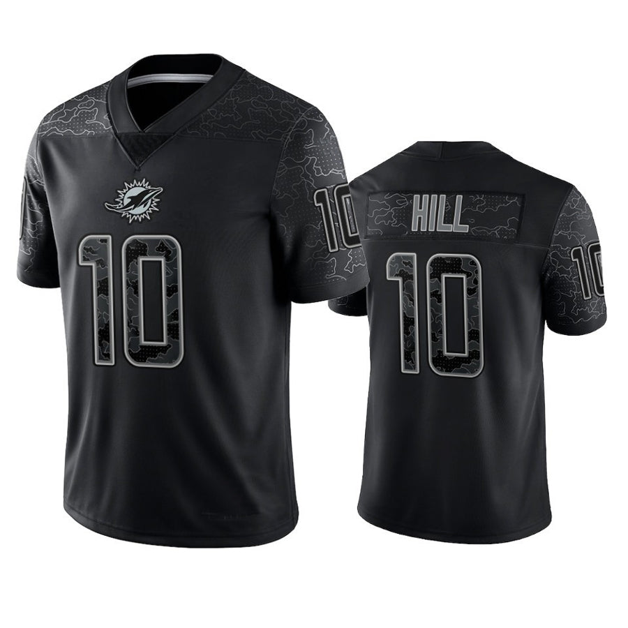 Fenge M.Dolphins #10 Tyreek Hill Player Black RFLCTV Limited Stitched Jerseys