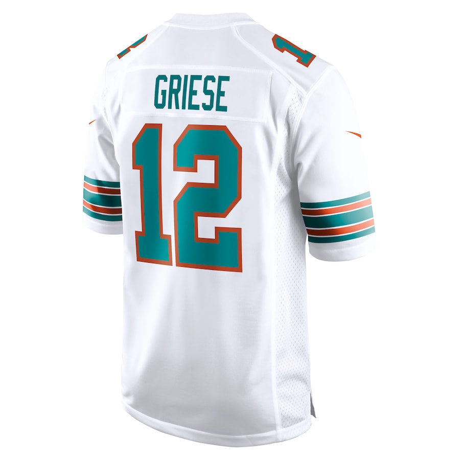 Fenge M.Dolphins #12 Bob Griese Player White Home Game Stitched Jerseys