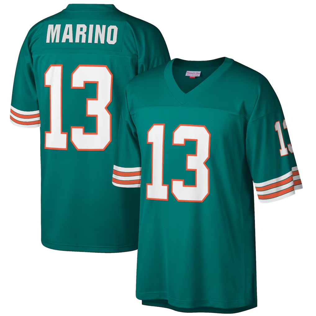 Fenge M.Dolphins #13 Dan Marino Mitchell & Ness Aqua Big & Tall 1984 Retired Player Replica Stitched Jerseys