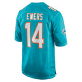 Fenge M.Dolphins #14 Quinn Ewers Player Aqua Home Game Stitched Jerseys
