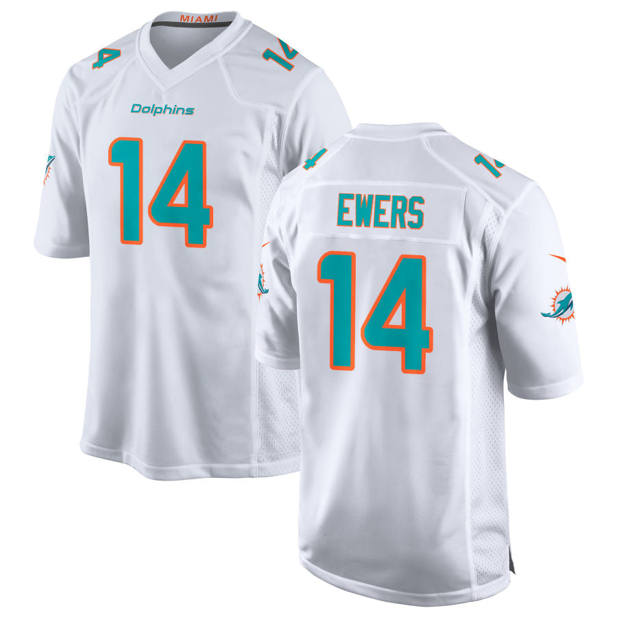 Fenge M.Dolphins #14 Quinn Ewers Player White Home Game Stitched Jerseys