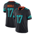 Fenge M.Dolphins #17 Jaylen Waddle Player Blue Rivalries Collection Vapor Limited Stitched Jerseys