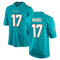 Fenge M.Dolphins #17 Trey Moore Player Aqua Home Game Stitched Jerseys