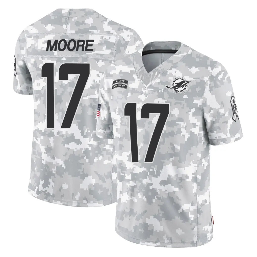 Fenge M.Dolphins #17 Trey Moore Player Arctic Camo Salute To Service Limited Game Stitched Jerseys