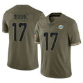 Fenge M.Dolphins #17 Trey Moore Player Olive Salute To Service Limited Stitched Jerseys