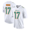 Fenge M.Dolphins #17 Trey Moore Player White Fashion Home Game Stitched Jerseys