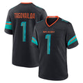 Fenge M.Dolphins #1 Tua Tagovailoa Player Blue Rivalries Collection Game Stitched Jersey