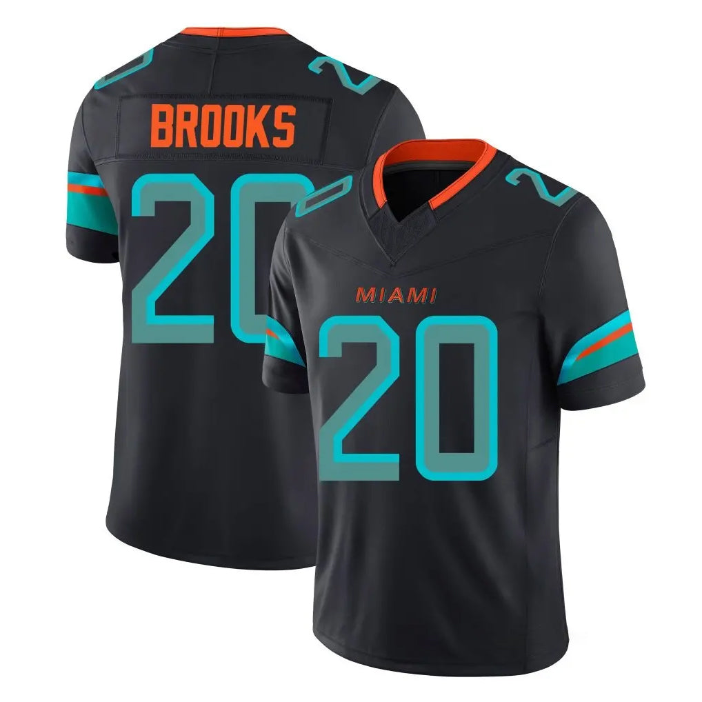 Fenge M.Dolphins #20 Jordyn Brooks Player Black Limited Pitch Rivalries Collection Home Game Stitched Jerseys