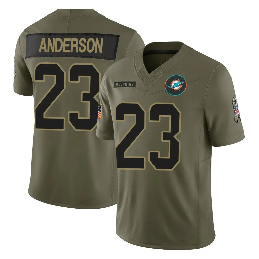 Fenge M.Dolphins #23 Zayne Anderson Player Olive 2025 Salute To Service Limited Game Stitched Jerseys