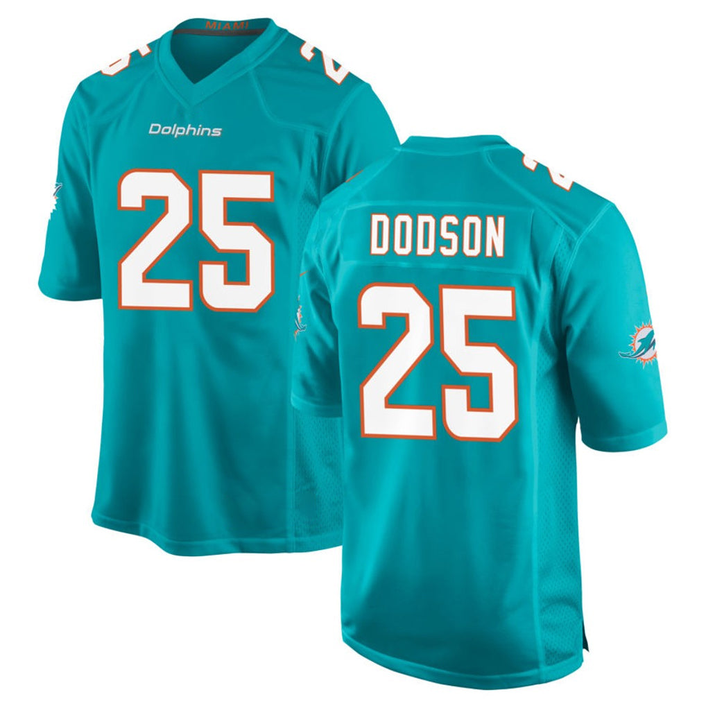 Fenge M.Dolphins #25 Tyrel Dodson Player Aqua Home Game Stitched Jerseys