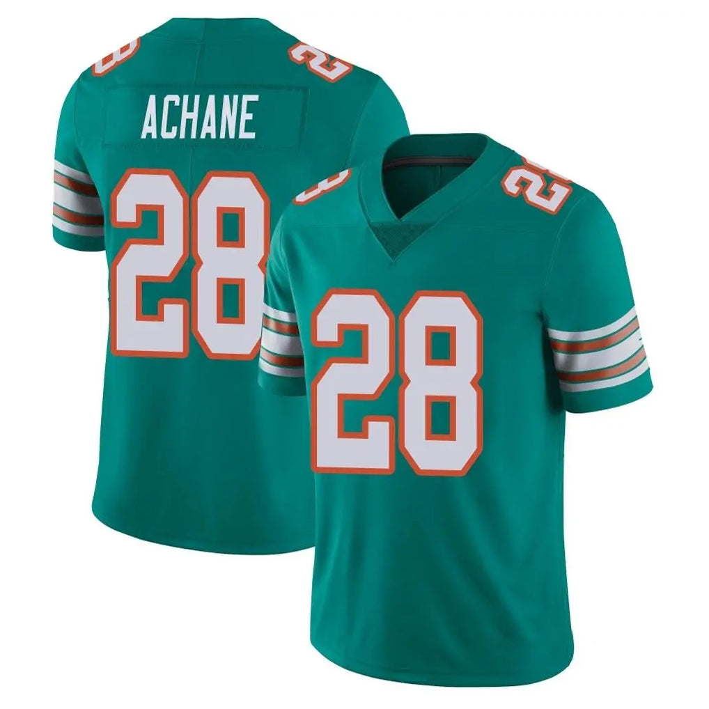 Fenge M.Dolphins #28 De'Von Achane Player Aqua Limited Alternate Vapor Untouchable Home Game Stitched Jerseys