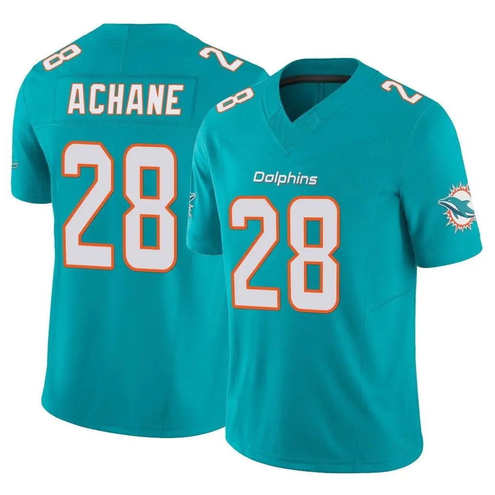 Fenge M.Dolphins #28 De'Von Achane Player Aqua Limited Vapor F.U.S.E. Home Game Stitched Jerseys