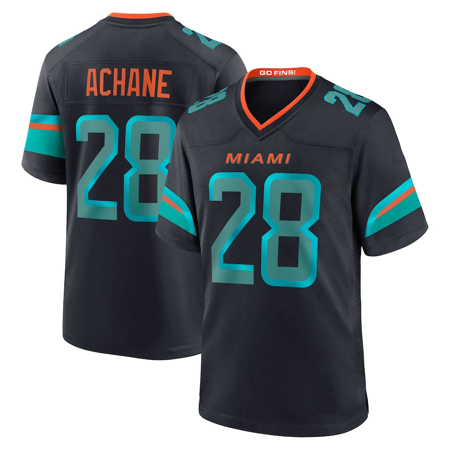 Fenge M.Dolphins #28 De?¡¥Von Achane Player Blue Rivalries Collection Game Stitched Jerseys