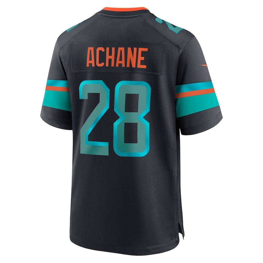 Fenge M.Dolphins #28 De?¡¥Von Achane Player Blue Rivalries Collection Game Stitched Jersey