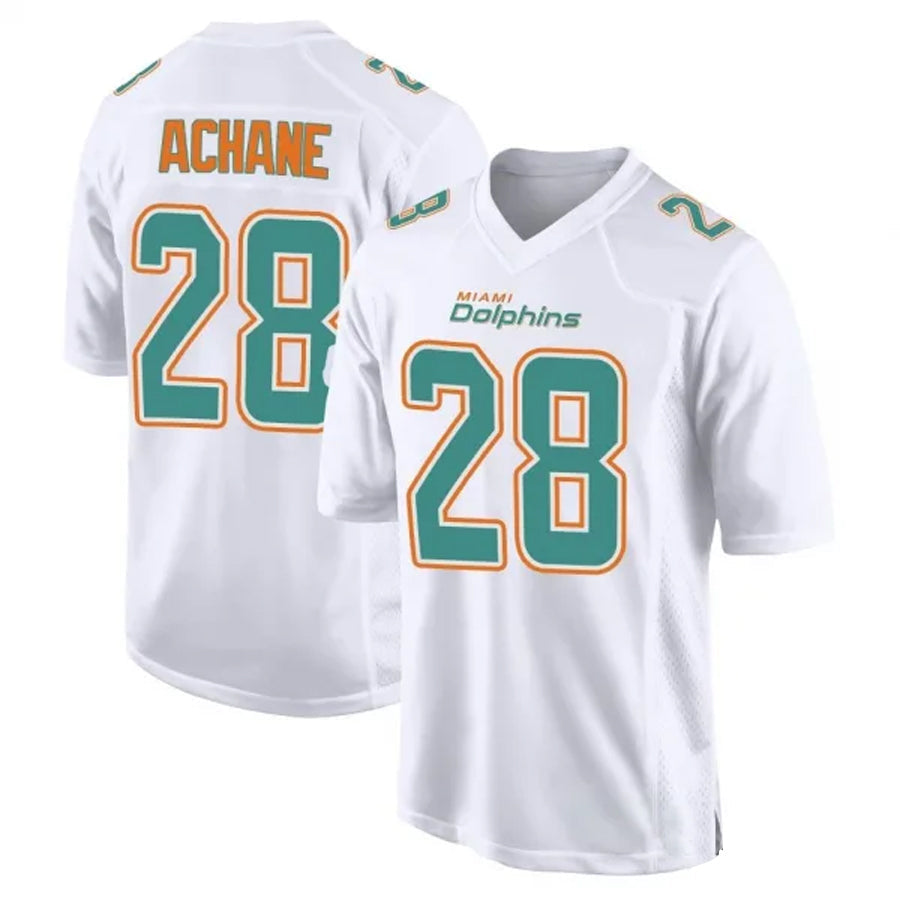 Fenge M.Dolphins #28 De?¡¥Von Achane Player White Foshion Elite Stitched Jerseys