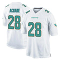 Fenge M.Dolphins #28 De'Von Achane Player White Home Game Stitched Jerseys