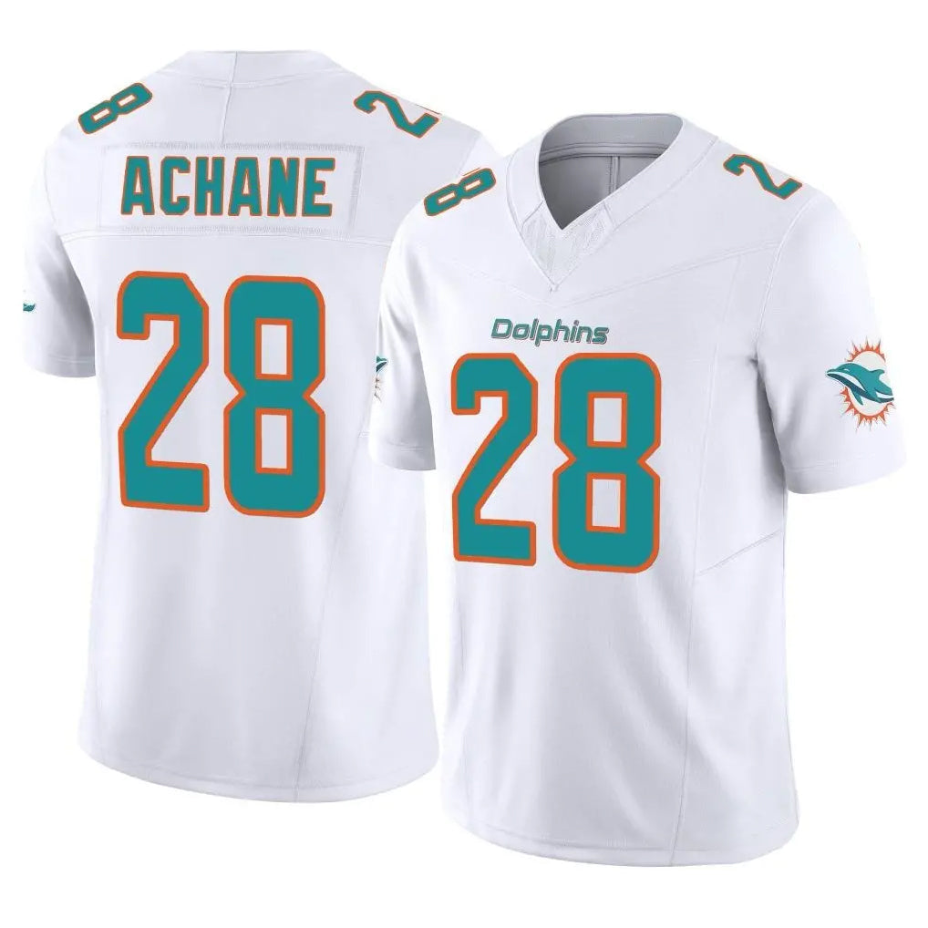 Fenge M.Dolphins #28 De'Von Achane Player White Limited Vapor F.U.S.E. Home Game Stitched Jerseys