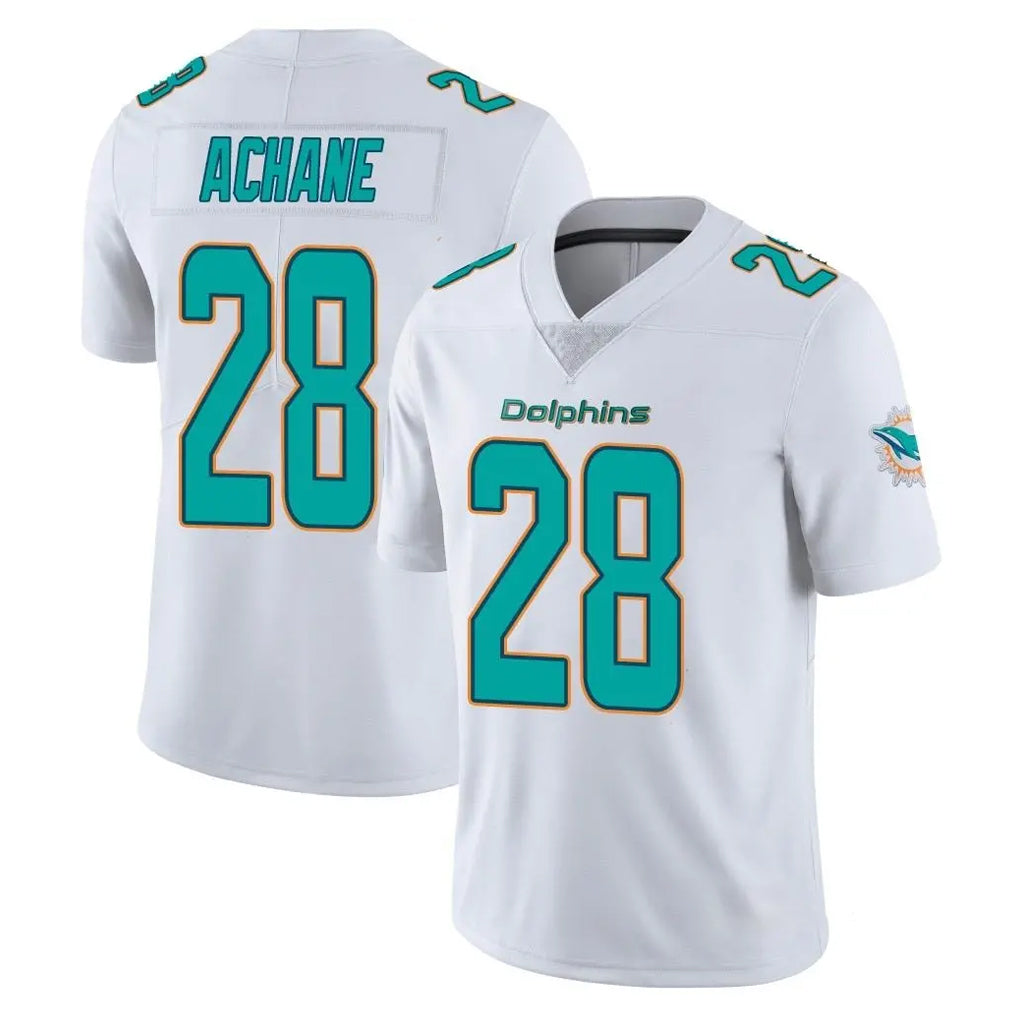 Fenge M.Dolphins #28 De'Von Achane Player White Limited Vapor Untouchable Home Game Stitched Jerseys