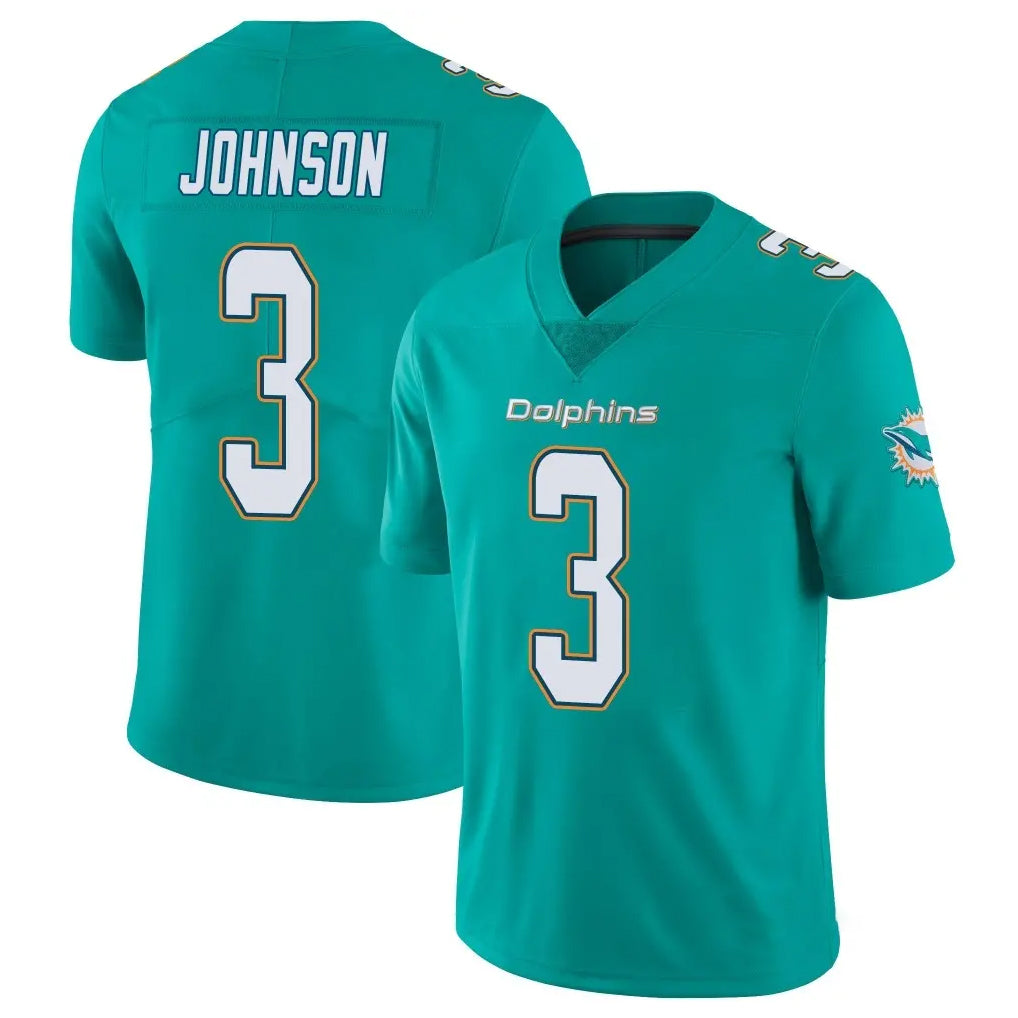 Fenge M.Dolphins #3 Chris Johnson Player Aqua Limited Vapor Untouchable Home Game Stitched Jerseys