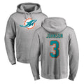 Fenge M.Dolphins #3 Chris Johnson Player Gray LOGO Pullover Hoodies Limited Stitched Jerseys