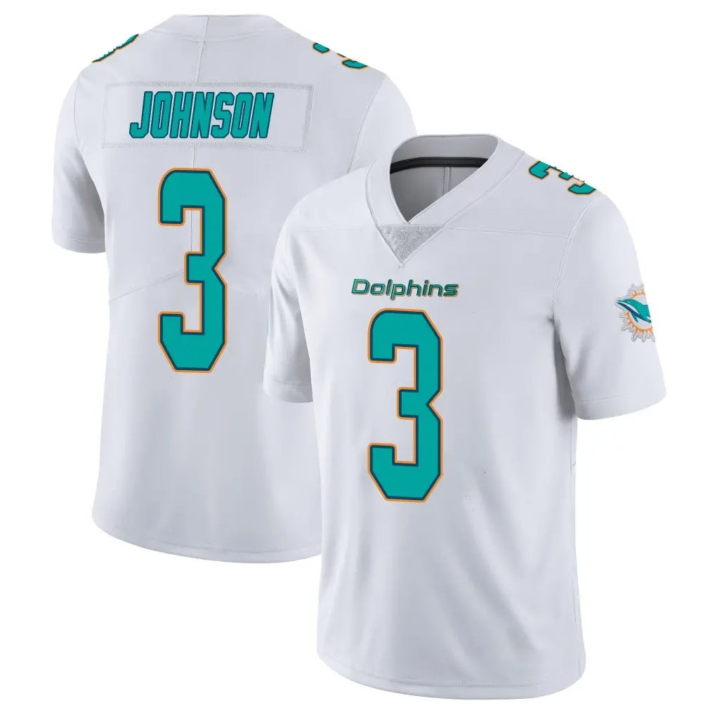Fenge M.Dolphins #3 Chris Johnson Player White Limited Vapor Untouchable Home Game Stitched Jerseys