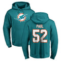 Fenge M.Dolphins #52 Patrick Paul Player Aqua LOGO Pullover Hoodies Limited Stitched Jerseys